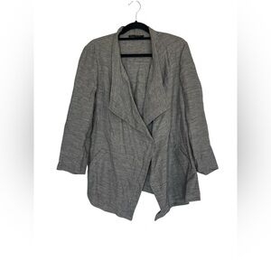 LAFAYETTE 148 Gray Silk Blend Waterfall Jacket